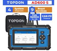 TOPDON OBD2 Code Reader Scanner ArtiDiag600S, 9 Reset Service for Oil/BMS/ABS/SAS/EPB/DPF/TPMS/Throttle/Injector Coding, ABS/SRS/Engine/Transmission Car diagnostic tool, Free Lifetime Upgrade
