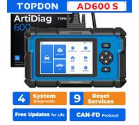 TOPDON OBD2 Code Reader Scanner ArtiDiag600S, 9 Reset Service for Oil/BMS/ABS/SAS/EPB/DPF/TPMS/Throttle/Injector Coding, ABS/SRS/Engine/Transmission Car diagnostic tool, Free Lifetime Upgrade