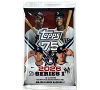 2026 Topps Baseball Series One 75th Anniversary 12 Card Pack with Possible Retail Exclusive Holo Foil Parallels and Exclusive Spring Training Variation Cards