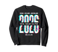 2026 Total Solar Eclipse Glitch Art Spain Iceland Sweatshirt