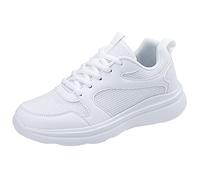 2026 Trainers Women's Shoes Men's Trainers Pair Fashion Summer Pattern Plain Mesh Breathable Comfortable Lace-Up Shoes, White, 38 EU 3X-Schmal