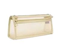 2026 Transparent Mesh Pen with Double Large Capacity, Stationery Bag for Schler, Test-Specific Pencil, Double-Layer 3D Stationery Children from 5 to 18 Years, khaki, One Size