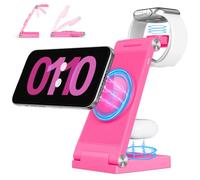 2026 Traveling Wireless Mag-Safe Fast Charging Station,Magnetic 3 in 1 Charger with Light for iPhone 16 15 14 13 12 Pro Max Plus,Apple Watch Series & Air pods 4 3 2 Pro-Gifts for Wife & Husband