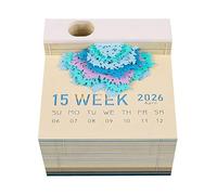 2026 Tree Desk Calendar 3D Notepad Creative Tree Sculpture Calendars 2026 New Desk Calendar Memo Pad Non-Stick Weekly Calendars Art Craftwork Notepad DIY Paper Carving Art Sticky Note Gift Home Decor