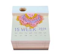 2026 Tree Desk Calendar 3D Notepad Creative Tree Sculpture Calendars 2026 New Desk Calendar Memo Pad Non-Stick Weekly Calendars Art Craftwork Notepad DIY Paper Carving Art Sticky Note Gift Home Decor