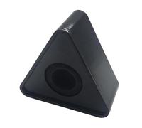 2026 Triangular Microphone Cube ABS Interview Logo Holder for TV Studios Optional Broadcast Transmitter Detection Accessories Matte Surface Robust Construction for Professional (Black, B)