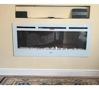 2026 Truflame™ 50Inch Wide Inset White Wall Mounted Electric Fire