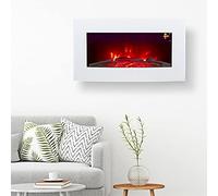 2026 TRUFLAME 71.8CM WIDE 7 COLOUR CHANGING WHITE CURVED GLASS LED WALL MOUNTED ELECTRIC FIRE WITH LOG AND PEBBLE EFFECT!