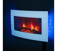 2026 Truflame™ 72Cm Wide Wall Mounted Arched White Glass Electric Fire With Glow Sides
