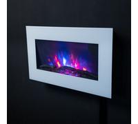 2026 Truflame™ 73Cm Wide Wall Mounted Flat White Glass Electric Fire With Glow Sides