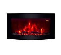 2026 TruFlame Wall Mounted Arched Glass Electric Fire with Log Effect and 7 colour side LEDs (89.2cm wide)