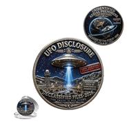 2026 UFO Disclosure Commemorative Coin, UAP Declassified Files Challenge Coin, Area 51 Metal Souvenir Token, Sci-Fi Alien Enthusiast Gift, The Truth Is Out There Collectible (A1)