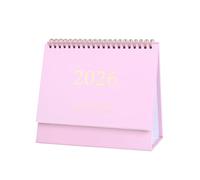 2026 UK Calendar, Desk Calendar 2025-2026 UK, Desk Calendar 2025 Metal Ring Double Wire Vertical Double Binding Suitable For Advertising Gifts, July 2025 to Dec 2026, Promotional Gifts(Pink)