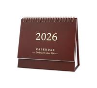 2026 UK Calendar, Desk Calendar 2025-2026 UK, Desk Calendar 2025 Metal Ring Double Wire Vertical Double Binding Suitable For Advertising Gifts, July 2025 to Dec 2026, Promotional Gifts(Coffee)