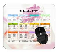 2026 UK Calendar Mouse Pad with Holidays,Green Light Spot Desktop Notebook Mouse Mat for Working and Gaming