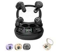 2026 Ultra Mini 2-Pack Bluetooth Earbuds, 2 Pairs Semi-in-Ear Mini Sleep Earphones, Invisible Short-Stem Design, with Built-in Microphone, for Clear Calls, All Type Ears (Black)