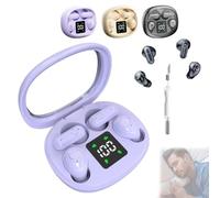 2026 Ultra Mini 2-Pack Bluetooth Earbuds, Mini Sleep in-Ear Earbuds for All Type Ears, Invisible Short-Stem Design for Side Sleepers & Sports, Waterproof with Mic (Purple)