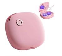 2026 Ultrasonic Contact Lens Cleaner Machine - Portable & Rechargeable Contact Lens Solution Cases with Blue Light, Mirror,3mode, Gentle Cleaning & Increase Brightness, for Travel, Home, Trip (Pink)