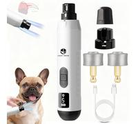 2026 Update Silent Groom Pro Pet Nail Grinder,5-Speed Dog Nail Grinder with Led Light, 45db Quiet Painless Paws Grooming & Smoothing for Small Medium Large Dogs and Cats (1+2*Replacement Head) (White)