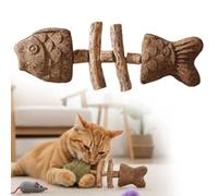 2026 Updated Creative Fish Bone Cat Toy, Purriden-t- Fix Your Cat’s Dental Health, Cats Chew Toys, Wooden Catnip Teeth Cleaning Stick, Natural Fishbone Cats Dental Toy, Durable Feline Tooth Care Tool