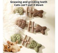 2026 Updated Creative Fish Bone Cat Toy, Purriden-t- Fix Your Cat’s Dental Health, Cats Chew Toys, Wooden Catnip Teeth Cleaning Stick, Natural Fishbone Cats Dental Toy, Durable Feline Tooth Care Tool