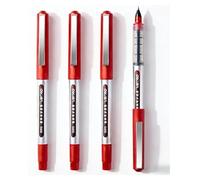2026 Upgrade 0.5mm Fine Point Red Gel Pens, 4-Pack with Smooth Anti-Clogging Ink & Comfort Grip - Quick-Drying for Lefties, No-Skip Writing for Grading, Note Taking, Journaling and Office Work (Red)