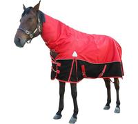 2026 Upgrade 1680D Horse Blanket Winter Water Resistant, Medium Weight Waterproof Blanket with Turnout Neck Cover Detachable, 400-Gram Polyester Poly Filling