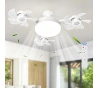 2026 Upgrade 3 Heads Drone Ceiling Fan Lights LED Bulb Fans with Remote
