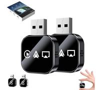 2026 Upgrade 3 in 1 Screen Mirror for iOS Android Phone, Wired to Wireless Screen Mirroring Carplay Adapter for Car with 2.4/5GHz WiFi & Bluetooth 5.0, Plug & Play Auto Connect (Black * 2Pcs)