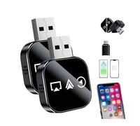 2026 Upgrade 3 in 1 Screen Mirror for ios Android Phone, Wireless Carplay Mirror Link Adapter, Mini Carplay Screen Mirroring Adapter with 2.4/5ghz Wifi & Bluetooth 5.0, Instant Wired (02#)