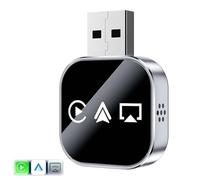 2026 Upgrade 3 in 1 Screen Mirror Ios Phone, Plug-and-play Smart Car Interconnection Box with Fast 3s Connection, Voice Control, Split-screen Display (metal + Glass) (silver)