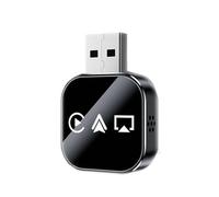 2026 Upgrade 3 in 1 Screen Mirror Ios Phone, Plug-and-play Smart Car Interconnection Box with Fast 3s Connection, Voice Control, Split-screen Display (metal + Glass) (Black)