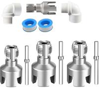 2026 Upgrade 4 in 1 Water Pipe Wrench, Universal 4-in-1 Water Pipe Threader Set, 1/2'' 3/4'' 1'' Pipes Tapping and Threading Tool Fits All Threads, Opener Compatible Electric Drill (A(1/2"+3/4"+1''))
