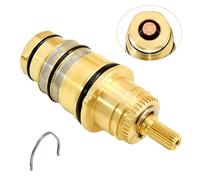 2026 Upgrade 98282000 Thermostatic Cartridge Brass - Brass Version - 98282 T30 - Precise Temperature Control Replacement Part - Compatible with Hansgrohe 98282000 - Replaces Plastic Version