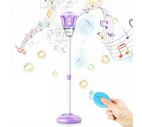 2026 Upgrade Automatic Bubble Machine for Kids Outdoor, Rechargeable Stand Bubble Maker Torch with Light Music, Adjustable Bubble Torch Garden Lamp for Outdoor Party Wedding Garden Patio (pink)