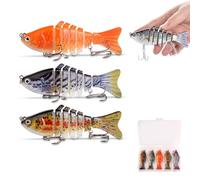 2026 Upgrade Bionic Swimming Lure, Multi-Jointed Swimbait for Freshwater & Saltwater, Swimbait Fishing Lures for Bass Trout, 3D Bionic Swimming Bait Swims Like A Real Injured Fish (MIX,3PCS)