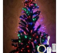 2026 Upgrade Cascading Twinkle Lights for Christmas Tree Waterfall Lights, 8 Modes 100-600 Christmas LED Firefly Twinkle String Lights Battery Powered (Colorful Light,2m/6.56ft 20 Strips 400 Lights)
