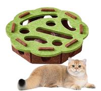 2026 Upgrade Cat Nail File Enrichment Box, 3 In 1 Felt Maze Cat Toys, Interactive Cats Nail File Scratch Enrichment Box, With Bell Ball & Sandpaper Inside, For Indoor Cats Claw Care (Round Green)