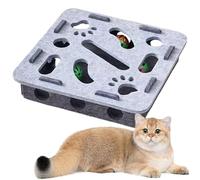 2026 Upgrade Cat Nail File Enrichment Box, 3 In 1 Felt Maze Cat Toys, Interactive Cats Nail File Scratch Enrichment Box, With Bell Ball & Sandpaper Inside, For Indoor Cats Claw Care (Square Gray)