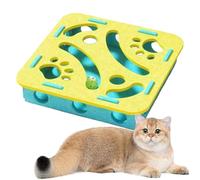 2026 Upgrade Cat Nail File Enrichment Box, 3 In 1 Felt Maze Cat Toys, Interactive Cats Nail File Scratch Enrichment Box, With Bell Ball & Sandpaper Inside, For Indoor Cats Claw Care (Square Turquoise)
