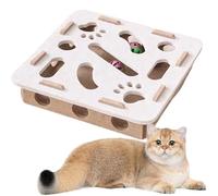 2026 Upgrade Cat Nail File Enrichment Box, 3 In 1 Felt Maze Cat Toys, Interactive Cats Nail File Scratch Enrichment Box, With Bell Ball & Sandpaper Inside, For Indoor Cats Claw Care (Square White)
