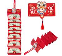 2026 Upgrade Chinese New Year Red Envelope with Money Clip,1PCS Chinese Traditional Lucky Money Hong Bao of The Horse,Lunar New Year Cashs Envelope for Spring Festival New Year Wedding(10 Slots)