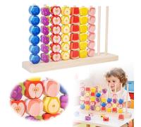 2026 Upgrade Color Matching Stacking Puzzle Game, Rainbow Wooden Color Stack Challenge Game, ColorMatching & Fine Motor Skills Educational Learning Gift, Brain Teaser with Fruit Blocks