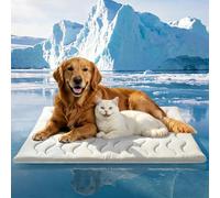 2026 Upgrade Cooling Mat for Dogs, Q-MAX>0.5 Double-Sided Dog Cooling Mat 36"×23" with Ice Cool & Arc-Chill Cool Fiber, Washable Self-Cooling Thicken Waterproof All-Season Dog Crate Pad for Dog & Cat