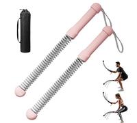 2026 Upgrade Cordless Battle Ropes, 2PCS Weighted Ropeless Battle Rope, Portable and adjustable with Anti-Slip Soft Rubber Weighted Handles for Aerobic and strength training (Pink)