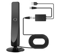 2026 Upgrade Indoor TV Aerial Antenna Digital Antennas for Portable Smart TV High Gain Indoor Outdoor Aerial 280-Mile Range Signal Booster for 4K 1080P HDTV VHF UGF DAB/FM Radio with 9.8ft Coax Cable