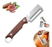 2026 Upgrade Premium Vegetable Peeler with Wooden Handle, Multifunctional Stainless Steel Apple Peeler & Bottle Opener for Kitchen Use, for Fruit Apple Potato Pumpkin Papaya