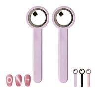 2026 Upgrade Ring-Shaped Cat Eye Magnet for Nails, Circle Cat Eye Magnet for Nails, Hollow Circular Tool for French Heart Wide Beam Design, DIY Gel Art Manicure Kit for Beginners & Artists (2Purple)