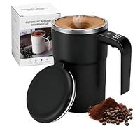 2026 Upgrade Self Stirring Mug, Electric Mixing Cup with LCD Temperature Display, Automatic Self Stirring Coffee Mug, Rechargeable Mixer Cup, Electric High Speed Mixing Cup for Coffee, Milk (Black)