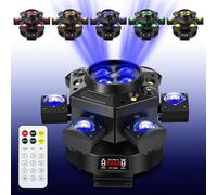 【2026 Upgrade】 Spolehli 150W Moving Head DJ Light RGBW, 6 Arms Beam & Bee-Eye LED Stage Light with Mixed Effects, Sound Activated DMX 512 Control for Disco Club Wedding Party